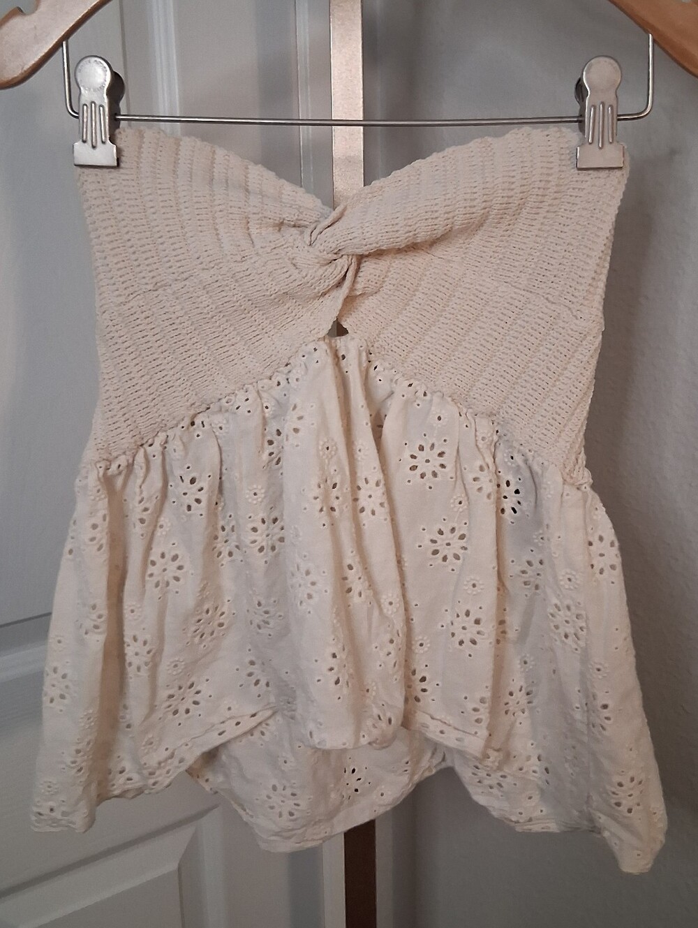 Forever 21 Cream Boho Tube Top Juniors Medium